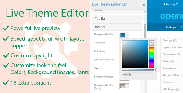 Live Theme Editor Opencart