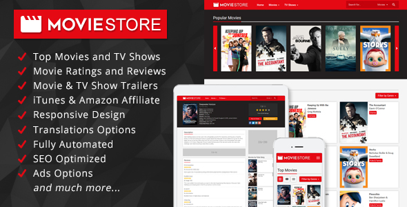 MovieStore Movies and TV Shows Affiliate Script