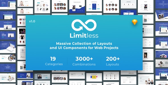 Limitless - Massive set of layouts and UI components for Sketch 1 Limitless