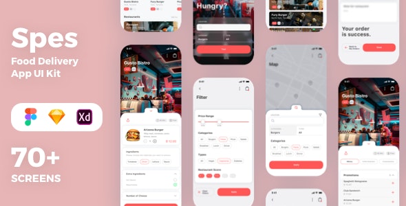 Spes - Food Delivery App UI Kit 1 Spes Food Delivery App UI Kit