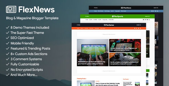 FlexNews - Responsive Blog & Magazine Blogger Template 1.8.0 1 FlexNews Responsive Blog Magazine Blogger Template