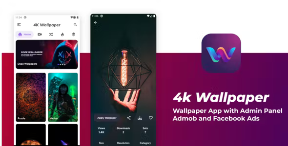 Video Live Wallpaper App with Admin Panel and Admob Facebook Ads
