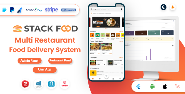 StackFood Multi Restaurant - Food Delivery App with Laravel Admin and Restaurant Panel 5.5 1 StackFood Multi Restaurant Food Delivery App with Laravel Admin and Restaurant Panel v1.0