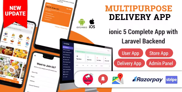 Food Delivery App Multi Restaurant ionic 5 Complete Ready to Use App Android ios PWA