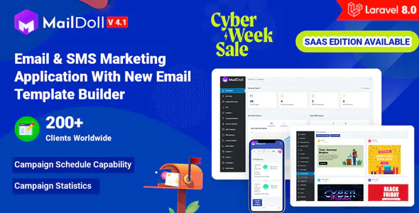 Maildoll - Email & SMS Marketing SaaS Application with email template builder 4.1 1 Maildoll Email SMS Marketing SaaS Application with email template builder