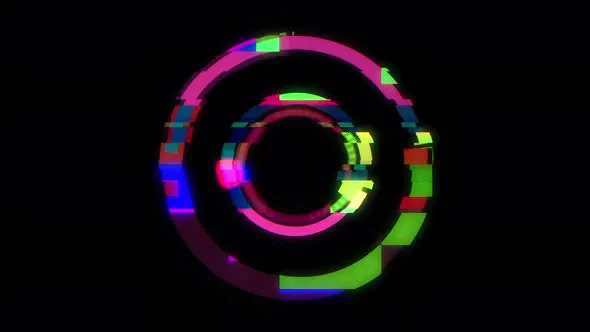 Hitech Circular Patterns logo type colorful glitch effect