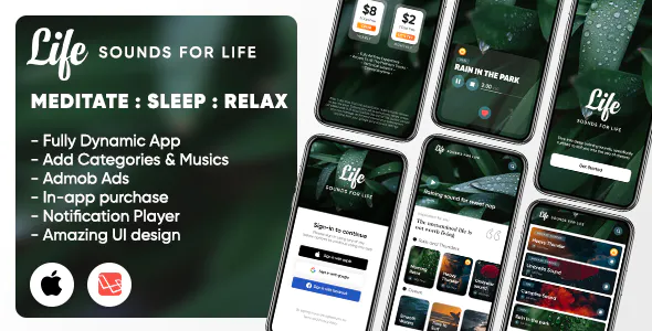 Life Sleep Sounds Meditation Sounds Relax Music App iOS Swift UILaravel