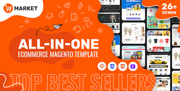 Market All in One eCommerce Magento Theme 26 Homepages Mobile Specific Layout