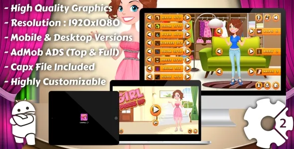 Girl Dress Up HTML5 Game Mobile VersionAdMob Construct 3 Construct 2 Capx
