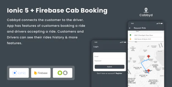 Ionic 5 Firebase Cab Booking
