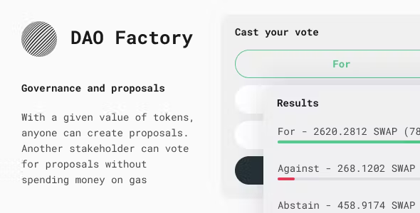 DAO Factory Governance and proposals plugin for your token for WordPress