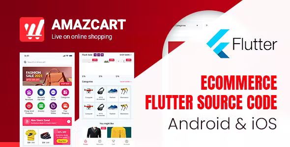 Flutter AmazCart Ecommerce Flutter Source code for Android and iSO