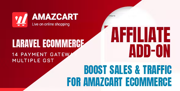 Affiliate add on AmazCart Laravel Ecommerce System CMS