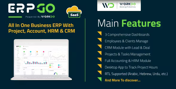 ERPGo SaaS All In One Business ERP With Project Account HRM CRM