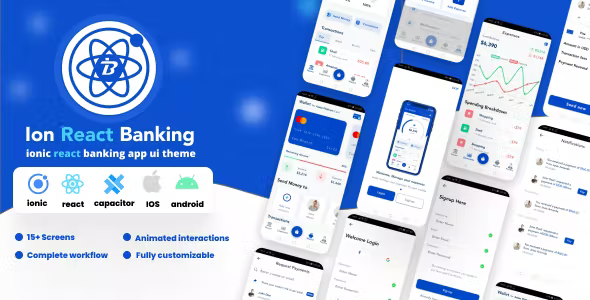 Ion React Banking ionic react banking app ui theme
