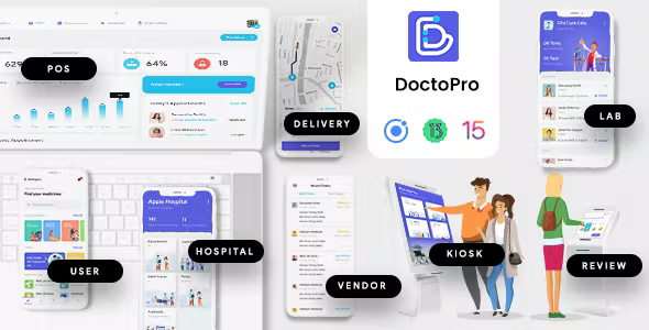 18 Template Doctor Appointment Booking Hospital management POS system Medicine Delivery Doctopro