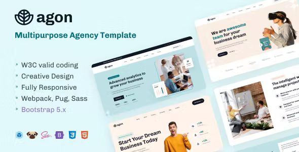 Agon Multipurpose Agency Bootstrap 5 Template