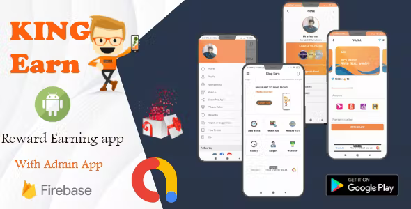 KingEarn Android Rewards Earning App With Admin App