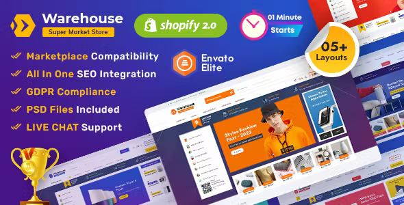 Warehouse Advanced Shopify 2.0 Multi purpose Mega Electronics Store