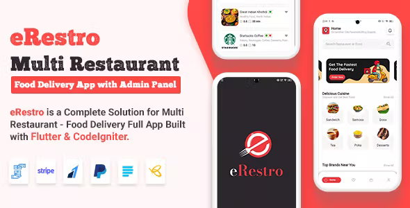 eRestro Flutter Multi Restaurant Vendor Marketplace Food Ordering App for Hyperlocal Business