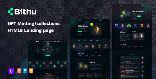 Bithu NFT MintingCollection Landing Page HTML5 Template
