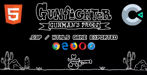 Gunfighter Gunmans Proof HTML5 Game Contruct 3 .c3p
