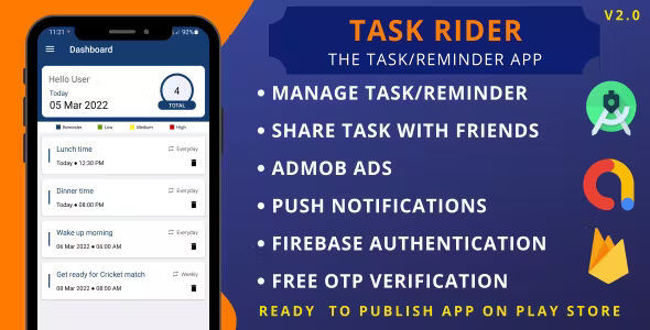Task Rider App The Task Reminder Manager Android App