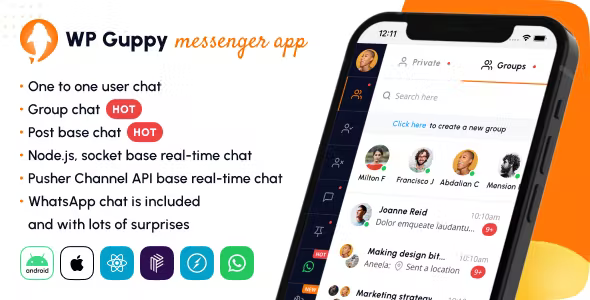 WP Guppy Messenger React Native Messenger APP for WP Guppy