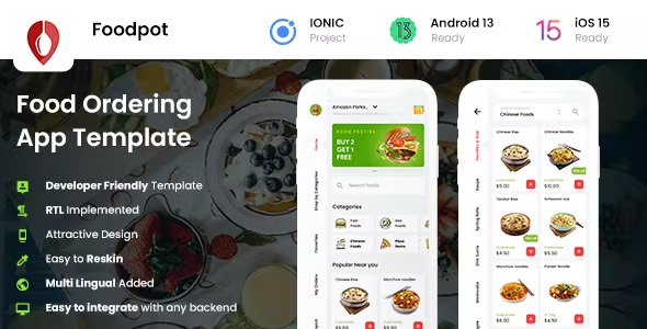 2 App Template Online Food Ordering App Best Food App Foodpot