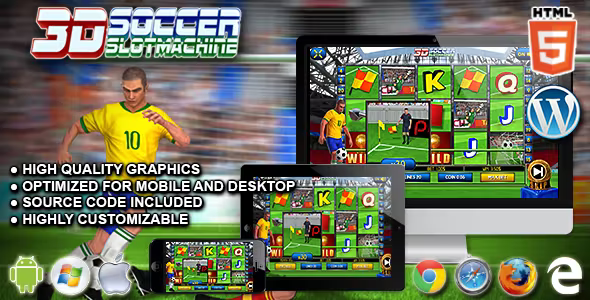 3D Soccer Slot Machine Premium HTML5 Casino Game