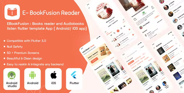 BookFusion Ebooks reader and Audiobooks listen App template Flutter Android iOS app template