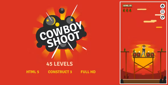 Cowboy Shoot HTML5 Game Construct3