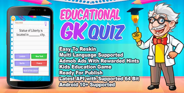 Educational GK Quiz Ready For Publish Multi Language Supported