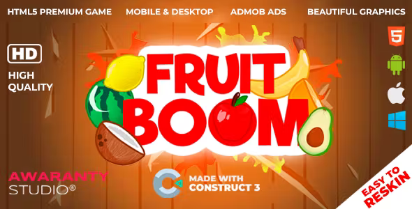 Fruit Boom HTML5 Game Construct 3 AdMob APK
