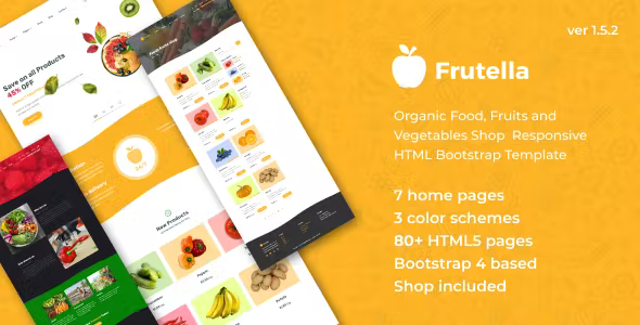 Frutella Organic Food Fruits and Vegetables Shop Responsive HTML Bootstrap Template