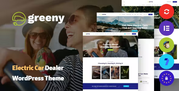 Greeny Electric Car Dealership WordPress Theme