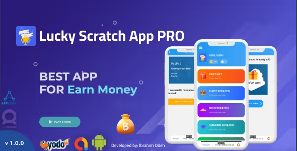 Lucky Scratch to Win PRO with Earning System Admin Panel Admob Applovin Yodo1