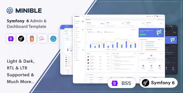 Minible - Symfony Admin & Dashboard Template 1 Minible Symfony Admin Dashboard Template