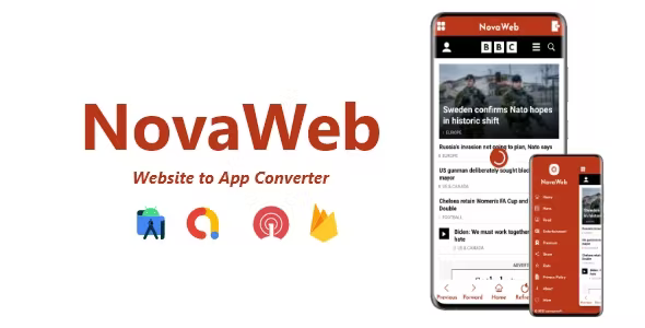 NovaWEB Android WebView App ADMOB FIREBASE ONESIGNAL