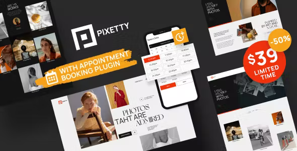 Pixetty Photographer Booking Theme