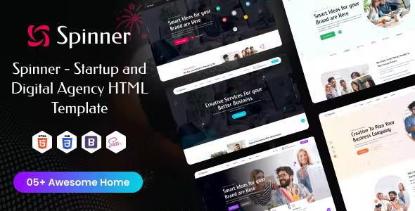 Spinner Startup and Digital Agency HTML Template