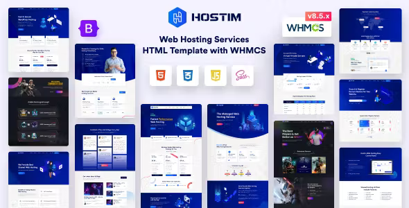 Hostim Web Hosting Services HTML Template with WHMCS
