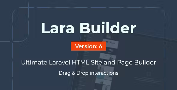 LaraBuilder Laravel DragDrop SaaS HTML site builder