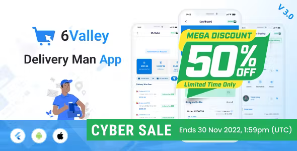 6Valley e commerce Delivery Man flutter app