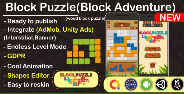 Block Puzzle Wood Block Adventure Puzzle Complete unity game AdMob
