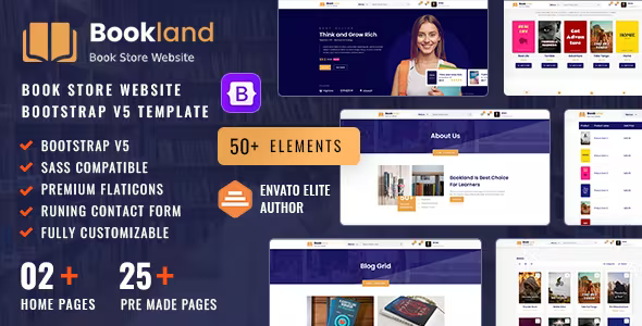 Bookland Bookstore E commerce Bootstrap 5 HTML Template