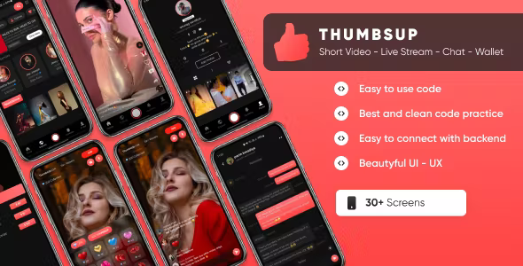 ThumbsUp Short Video App Video Creating Sharing App Social Media iOS UI Kit Swift UI