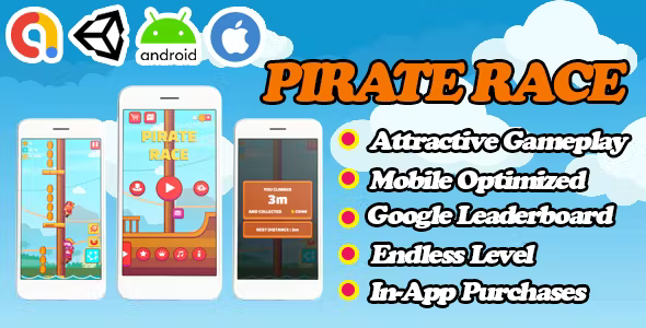 Pirate Race Unity Funny Game Template Admob Facebook Ads Ready To Publish