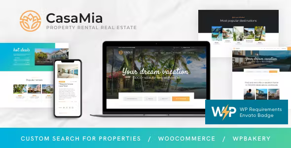CasaMia Property Rental Real Estate WordPress Theme